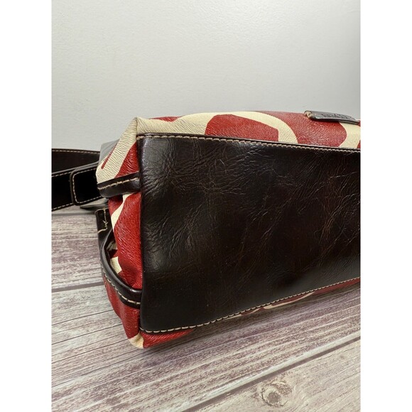 Nine & Co. Red and Brown Giraffe Print Shoulder Bag - Picture 14 of 16